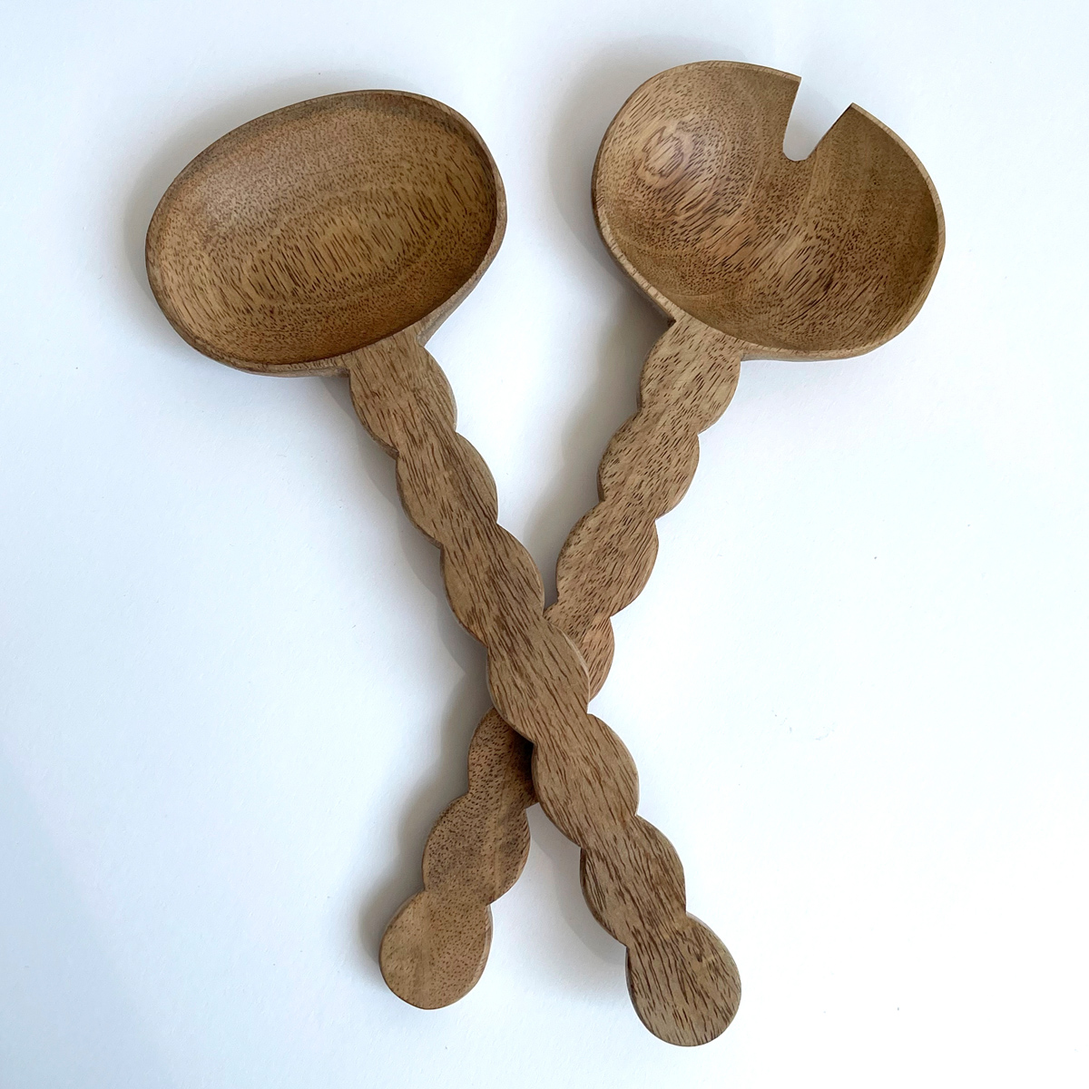 Creative Co-Op Carved Mango Wood Salad Servers