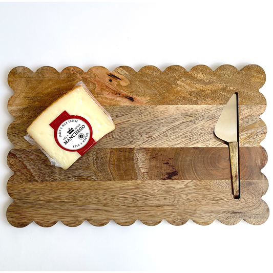 Creative Co-Op Scalloped Serving Board With Knife