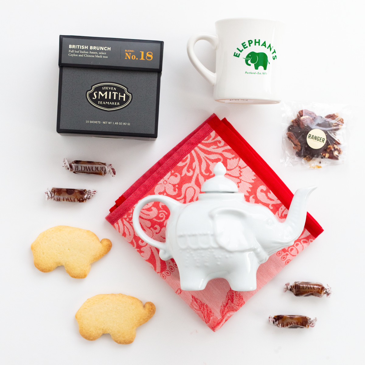 Elephants Delicatessen Tea & Cookies Gift Box