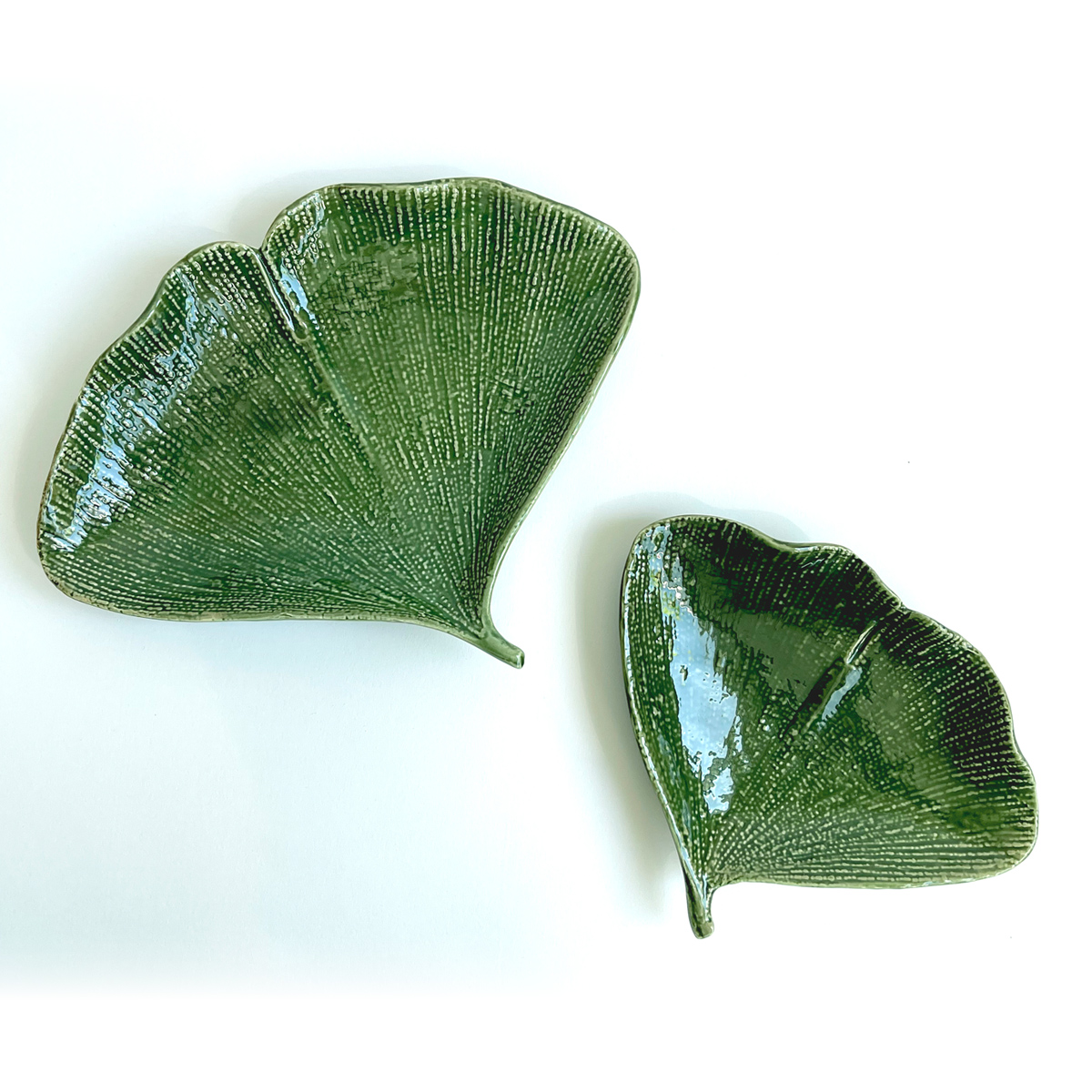 Creative Co-Op Gingko Leaf Plates, Set of Two