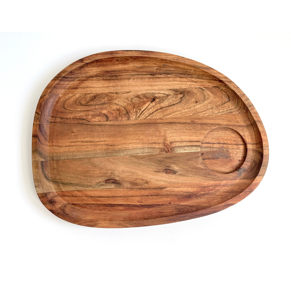 Hazel Mazel Acacia Serving Board with Stoneware Bowl