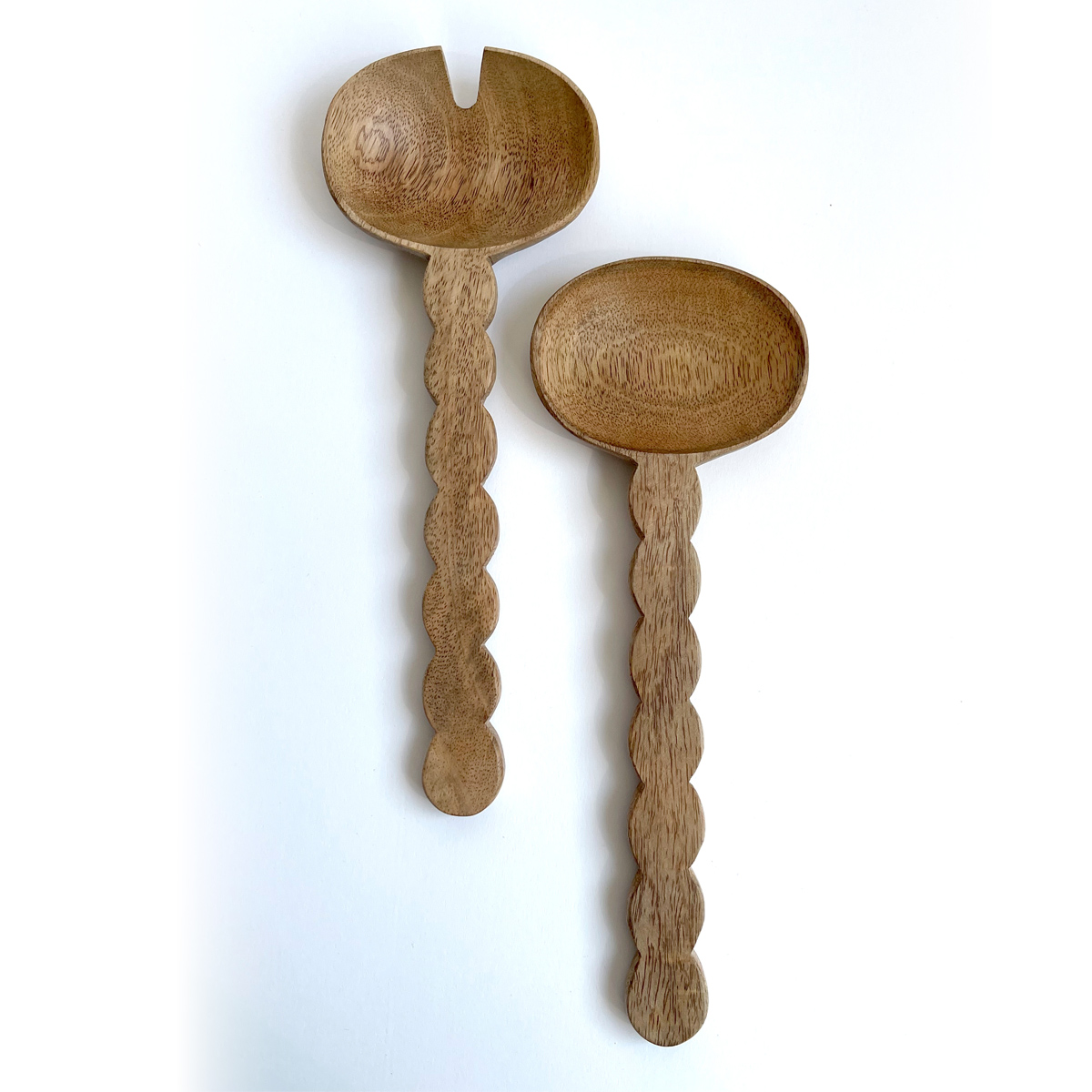 Creative Co-Op Carved Mango Wood Salad Servers