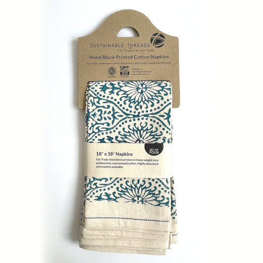 Sustainable Threads Napkins Set Motifs Fog