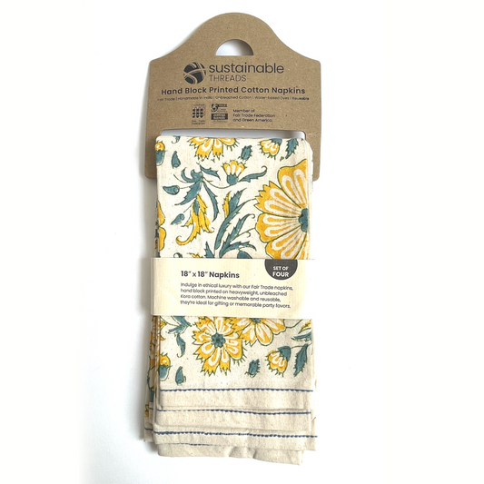 Sustainable Threads Napkins Set Bloom Wheat