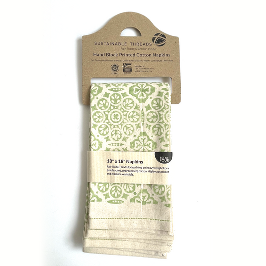 Sustainable Threads Napkins Set Mosaic Sage