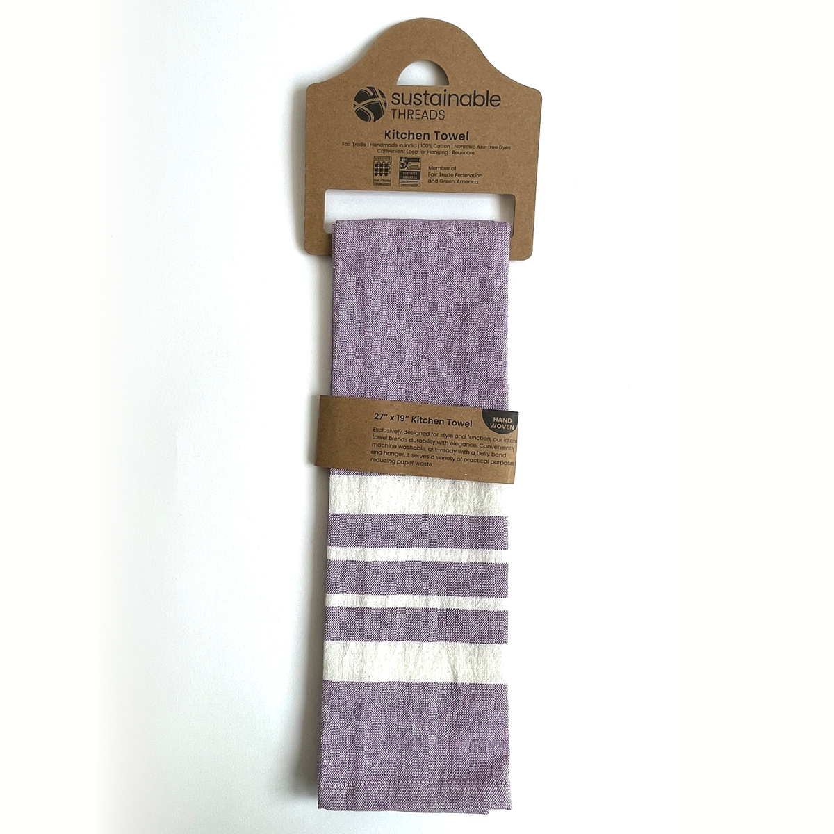Sustainable Threads Kitchen Towel Eggplant
